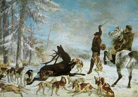 Gustave Courbet The kill of deer Norge oil painting art